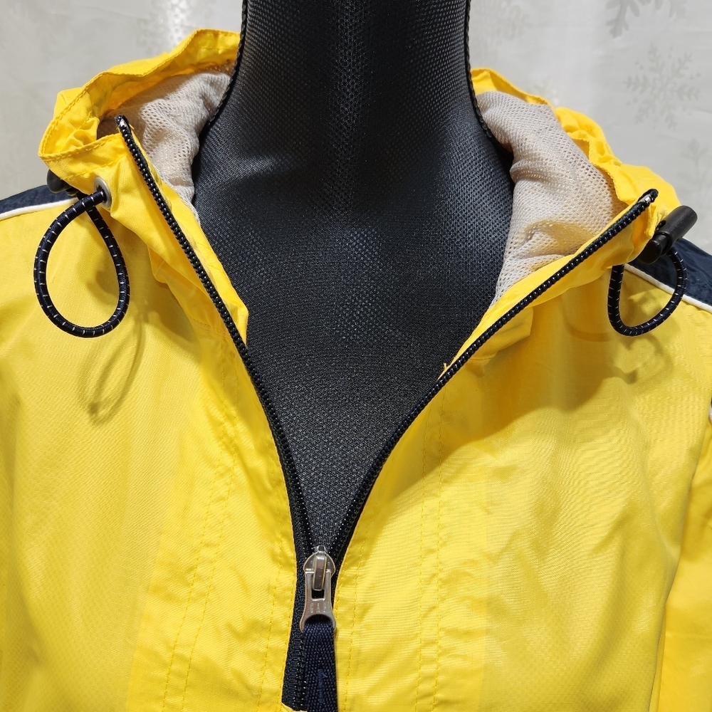 GAP Hooded Anorak Bright Yellow Pullover Windbreaker Rain Jacket (M), VTG Y2K - Picture 9 of 15